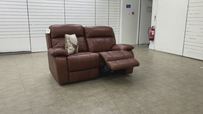 World of Leather 'Moreno' Sk-297e Cumin Leather Power Recliner 2 Seater Sofa