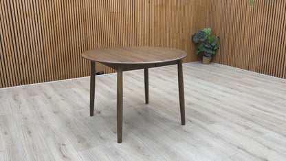 ‘Stockholm’ Dark Oak Solid Oak 110cm Round Extending Dining Table