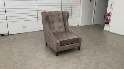 Oh So Glam ‘Mariah’ Dapple Chocolate-Tri No Insert Velvet Accent Wing Chair (Ariana)