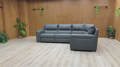 Product feature video demonstrating the smooth power recliner mechanism and the high-quality 100% leather upholstery of the Viali Verona.