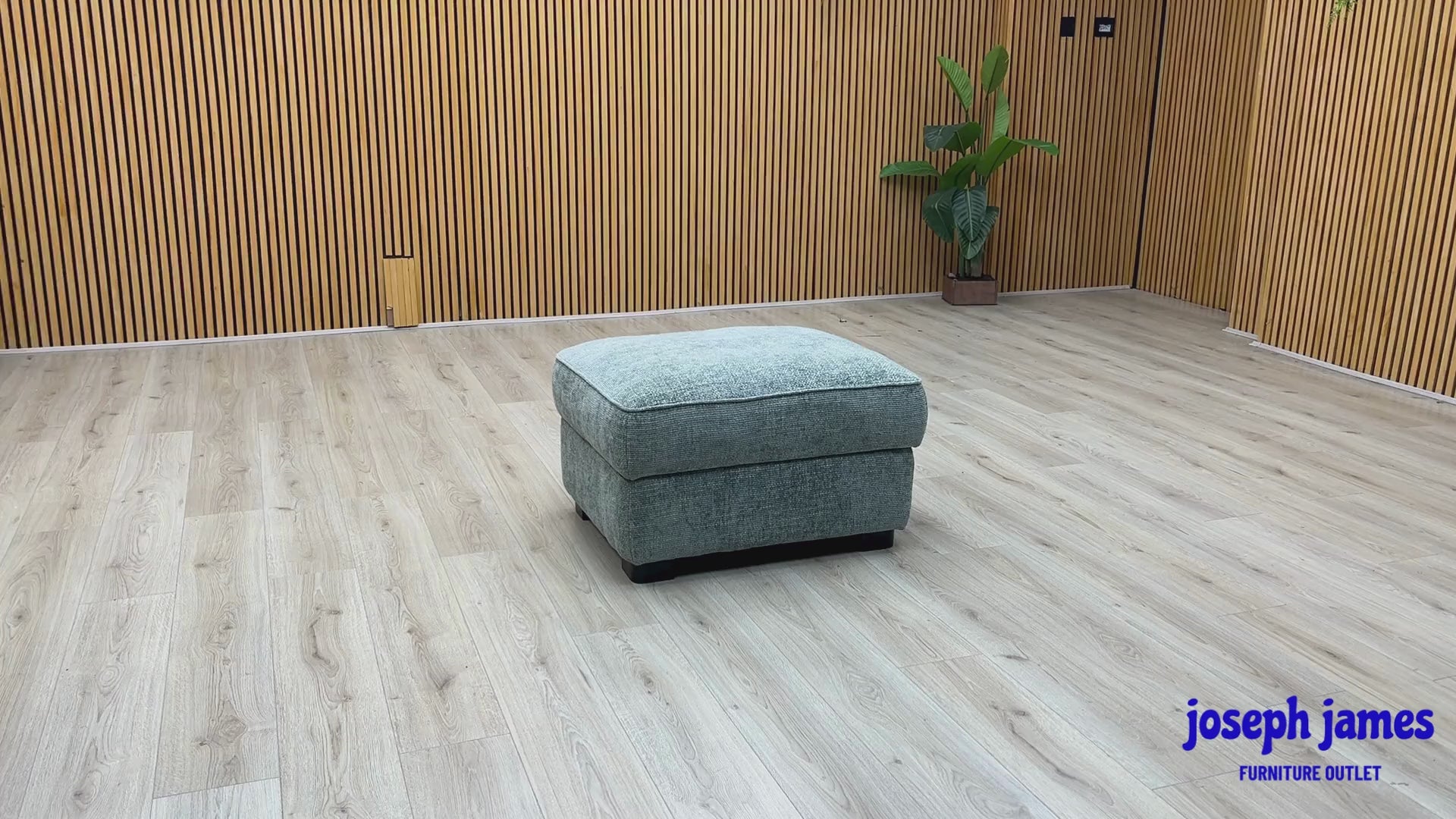 Video Of ‘Elora’ contemporary rectangular storage footstool, beautifully upholstered in a soft Duck Egg Blue fabric with clean, minimalist tailoring lines.