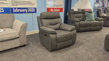 'Dante' Grey Fabric Manual Recliner Chair