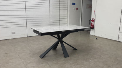 'Crete’ White Ceramic Top 140cm Small Extending Dining Table