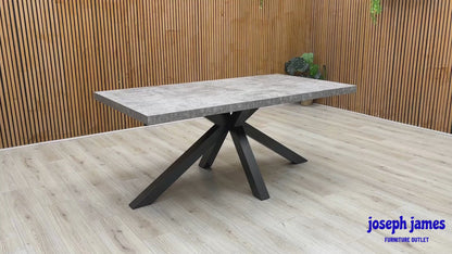 ‘Moon’ Grey Concrete Effect Star Base Dining Table