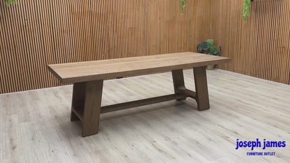 ‘Massimo’ Cashew Brown Veneer 230cm Wooden Dining Table
