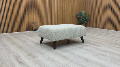 ‘Theodore’ Mint Green Zig-Zag Patterned Fabric Bench Footstool