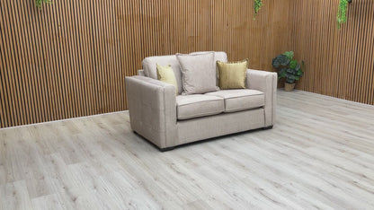 'Chelsea' Beige Vogue Velvet Formal Back 2 Seater Sofa