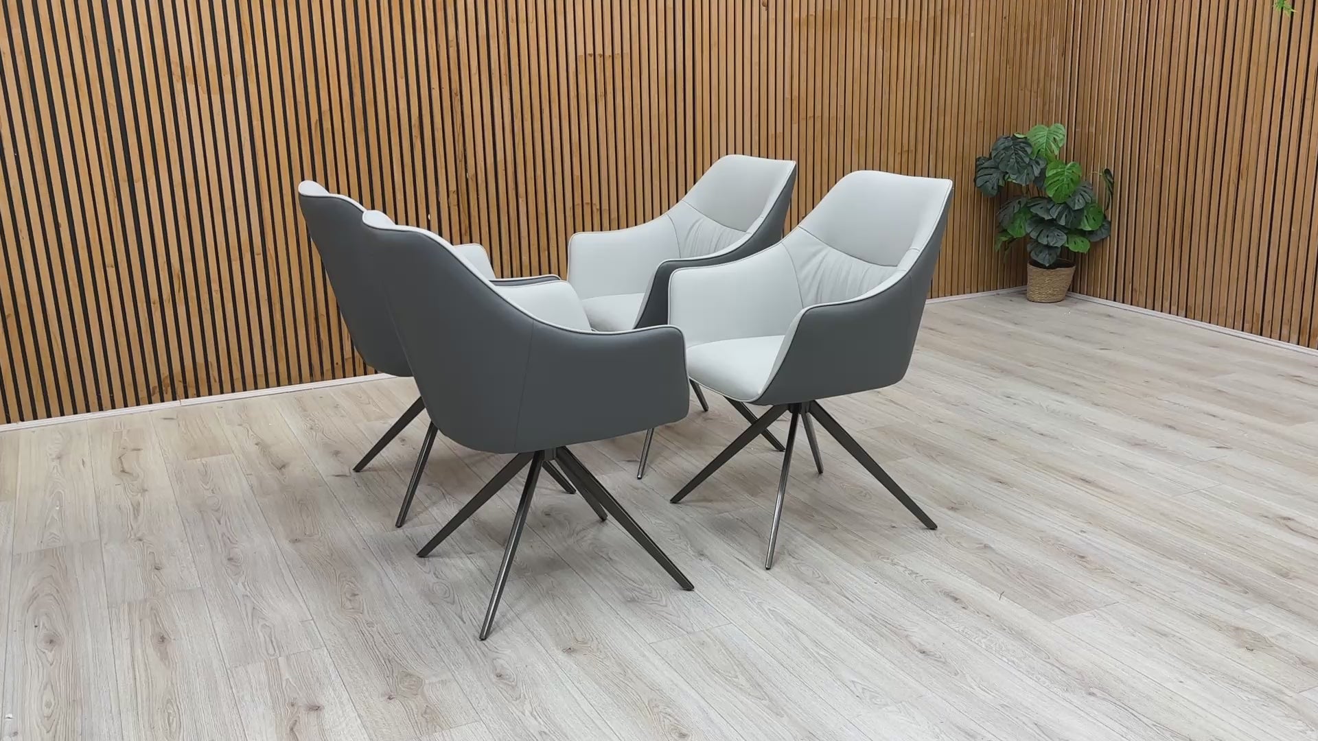 Video preview of the Portofino dining chair, showcasing its features and faux leather material.