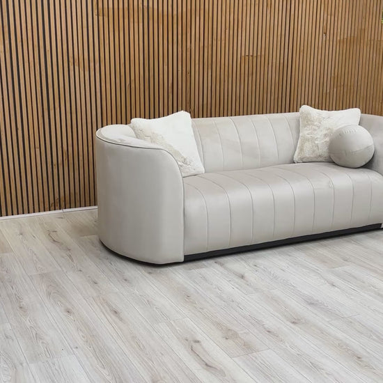 Video walk-around of the Fitzrovia 3 seater sofa, demonstrating the fabric quality and overall design.