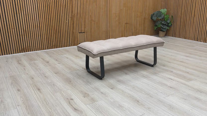 ‘Luno’ Taupe Faux Leather Low Bench