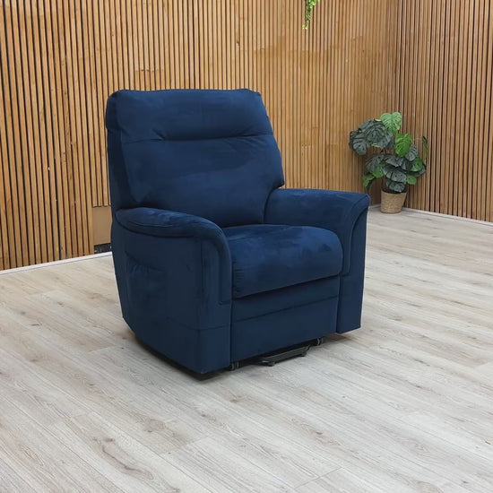 Video demonstration of the lift and rise mechanism, showing the chair reclining and lifting for easy standing.