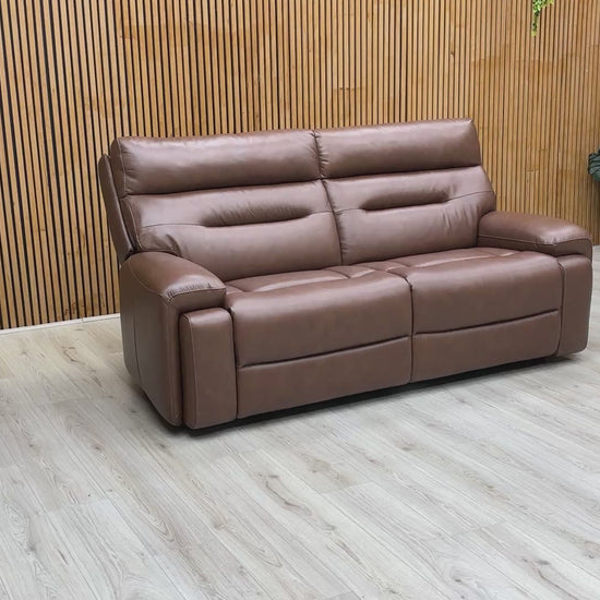 Video preview demonstrating the luxurious features and body-hugging curves of the Cinemax Roast Brown Leather Sofa.