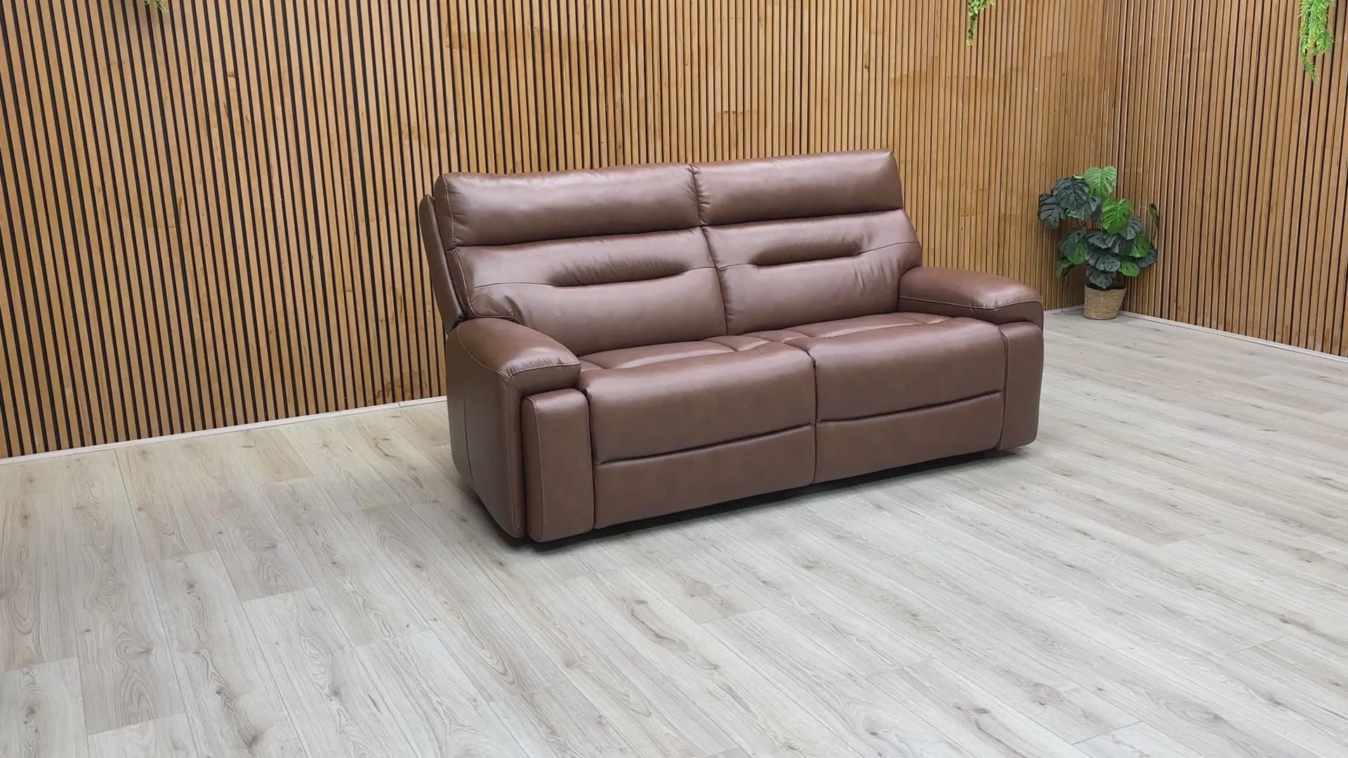 Video preview demonstrating the luxurious features and body-hugging curves of the Cinemax Roast Brown Leather Sofa.