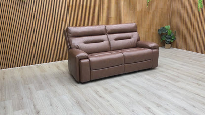 Video preview demonstrating the luxurious features and body-hugging curves of the Cinemax Roast Brown Leather Sofa.