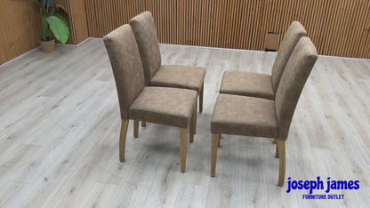 Furnitureland 'Augusta' Taupe Cowboy Upholstered Set of 4 Dining Chairs