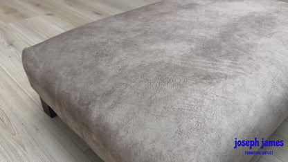 'Aura' Kenzo Oatmeal Dw Ft Velvet Fabric Footstool