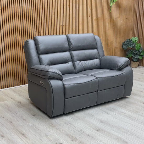 Video of the Electric Recliner function and LED lights of the Vegas Charcoal Grey Sofa.