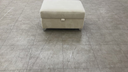 'Luella' Soft Sherpa Natural Mix Oslo Cream Large Storage Footstool