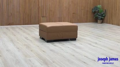 ‘Hampshire’ Brown Italian Leather Footstool