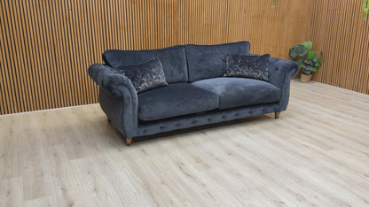 'Palace' Derwent Denim Navy Fabric Classic Back 4 Seater Sofa