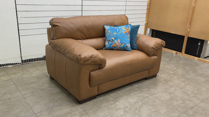 ‘Santino’ Truffle Apollo Ranch 60500 Leather Cuddler Chair