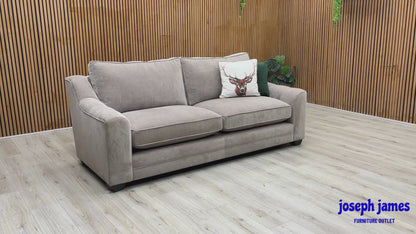 ‘Regency’ Aston Latte Fabric 3 Seater Sofa