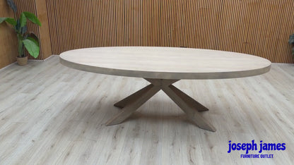 'Falun' Smoked Oak Large Oval Dining Table