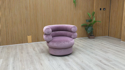 ‘Fitzrovia’ Orchid Pink Linen Fabric Accent Swivel Chair