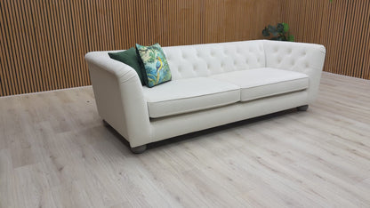 'Libertie' Cream Sensual Velvet 4 Seater Sofa