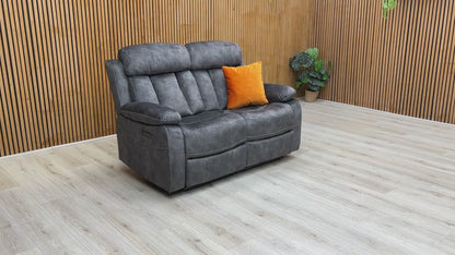 ‘Merrion’ Dapple Charcoal Fabric 2 Seater Power Recliner