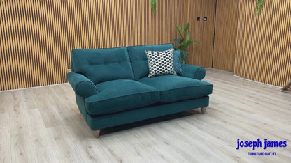 The Lounge Co. ‘Bronwyn’ Eve259 Evening Teal Fabric 2.5 Seater Classic Back Sofa