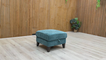 'Brondby' Fab-Can-R340 Peacock Fabric Storage Footstool