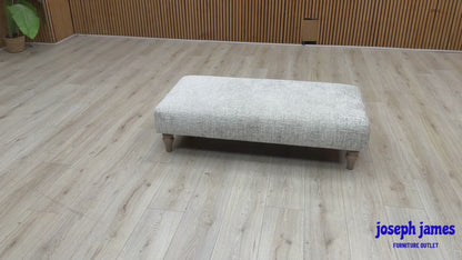 Ideal Home ‘Cotswold’ Kingsley Silver Wo Ft Fabric Patterned Bench Footstool
