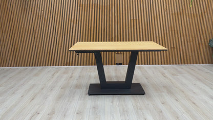 ‘Venus’ Earth Finish Solid Oak 135cm Fixed Dining Table + Extension Leaf