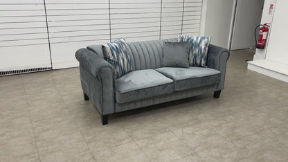 ‘Wave’ Anthracite Velvet 2 Seater Sofa