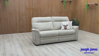 Video Of ‘Parker Knoll Hudson’ contemporary large 2-seater stationary sofa, beautifully upholstered in high-grade 23-Dash Oatmeal fabric.