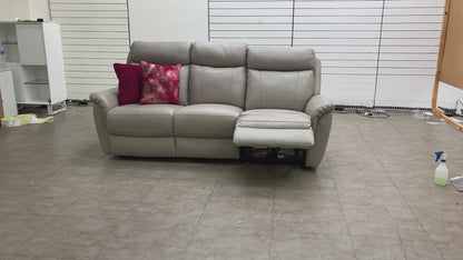 'Orlando' 60/23 Lead Grey Leather 3 Seater Power Recliner Sofa with Power Headrest and Power Lumbar