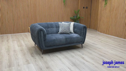 Ideal Home 'Sienna' Hudson Ocean Blue Fabric 2 Seater Sofa