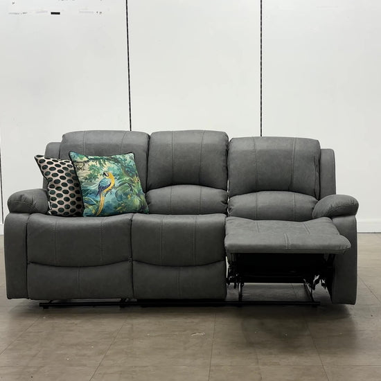Video of the Bennett Grey Endurance Fabric sofa in a contemporary setting, highlighting its neutral grey tone and generously padded arms.