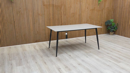 ‘Mason' Grey Ceramic Top 160cm Fixed Dining Table