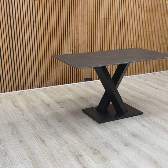 Video overview of the 135cm Warrior table, demonstrating the table's build quality, surface texture, and modern aesthetic.