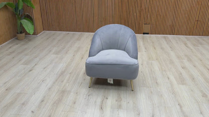 ‘Cali’ Bluish Grey Velvet Fabric Accent Chair