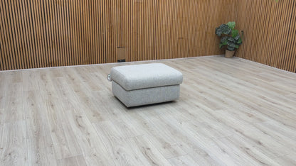 G Plan ‘Thornbury’ A940 Roche Cloud Grey Fabric Storage Footstool