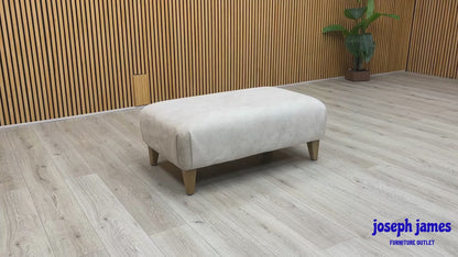 ‘Aura’ Kenzo Cream Dw Ft Velvet Fabric Footstool