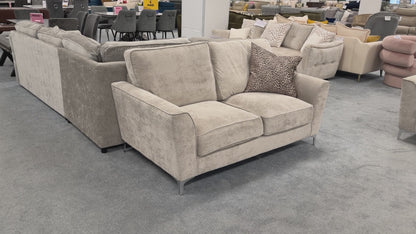 ‘Legend’ Kingston Silver Fabric Classic Back 2 Seater Sofa