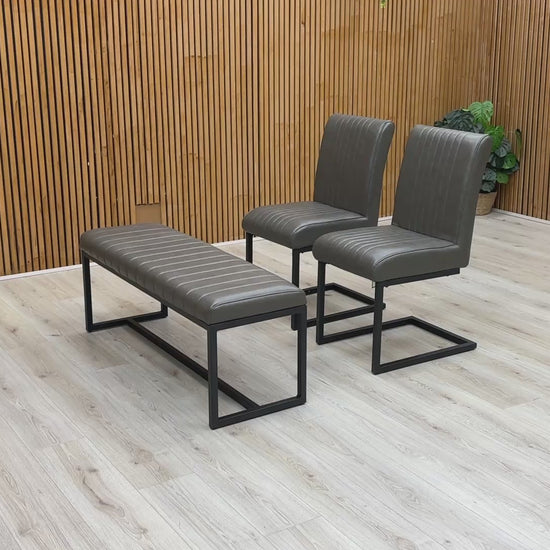 Video overview of the Arthur dining set, demonstrating the seat cushioning and frame stability.