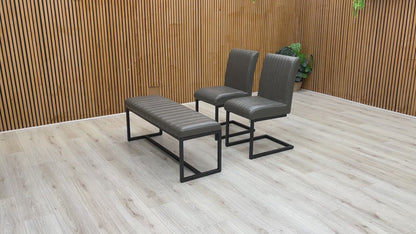Video overview of the Arthur dining set, demonstrating the seat cushioning and frame stability.