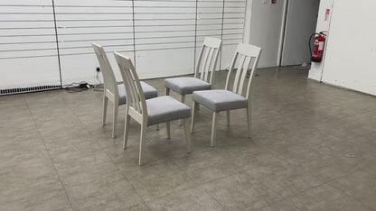 'Durham' High Back Wooden Upholstered Dining Chairs - Set of 4