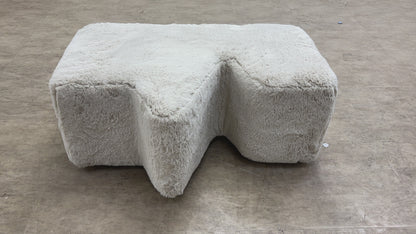 ‘Stacked' Fluffy Mikah Ivory Funky Footstool