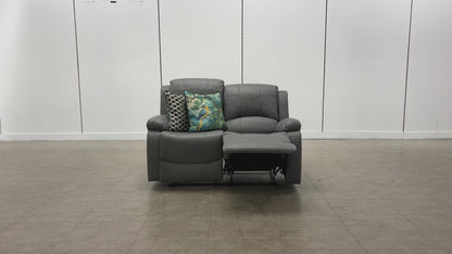 ‘Bennett’ Grey Endurance Fabric Manual Recliner 2 Seater Sofa